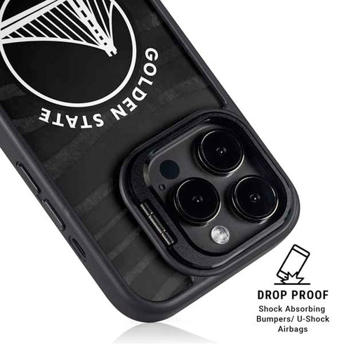 NBA Golden State Warriors Black Animal Print iPhone 15 Pro Max Kickstand Case